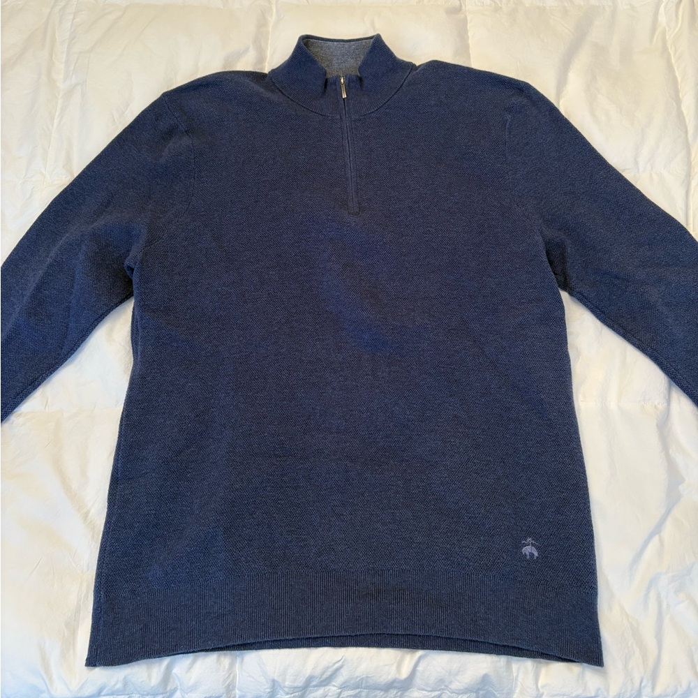 Brooks Brothers Men's XL Dark Blue Quarter-Zip Sweater
